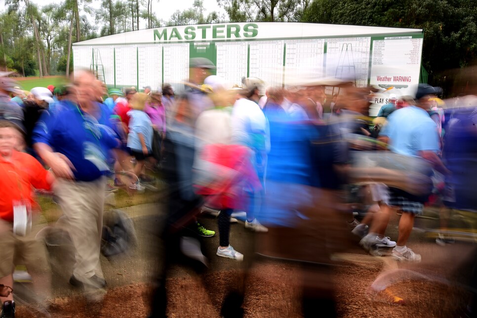 during a practice round prior to the start of the 2017 Masters Tournament at Augusta National Golf Club on April 5, 2017 in Augusta, Georgia.