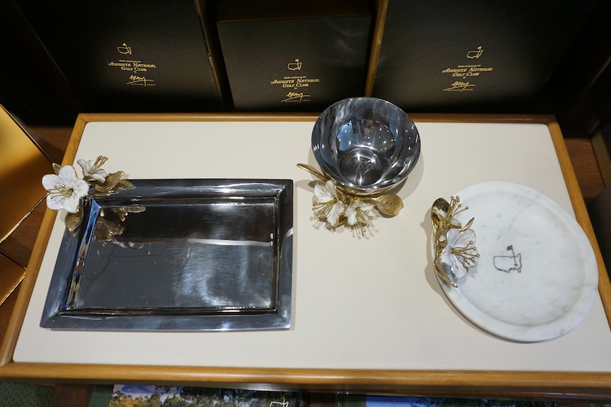 Michael Aram metal trays, nut bowls and trinket plates