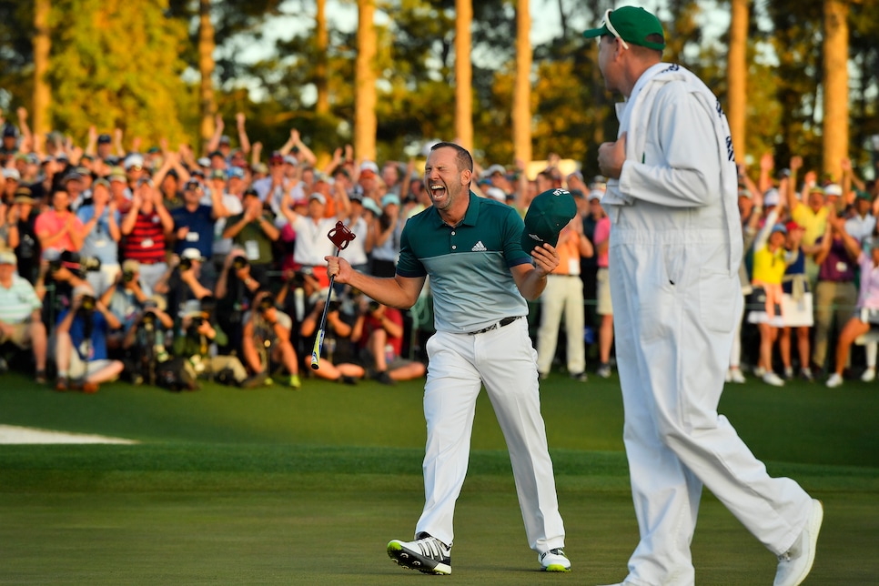 during the final round of the 2017 Masters Tournament held in Augusta, GA at Augusta National Golf Club on Saturday, April 9, 2017.