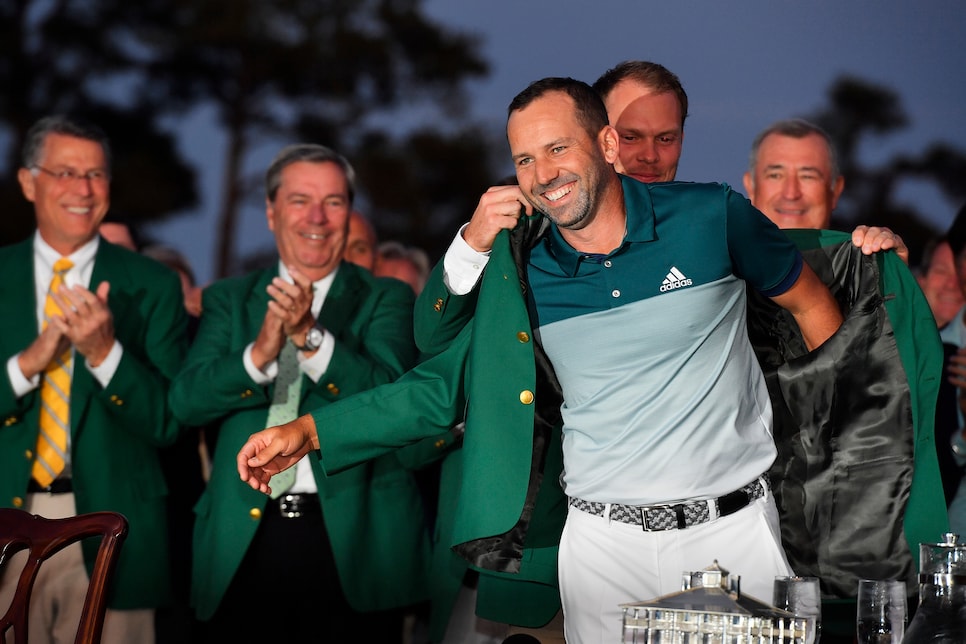 during the final round of the 2017 Masters Tournament held in Augusta, GA at Augusta National Golf Club on Saturday, April 9, 2017.