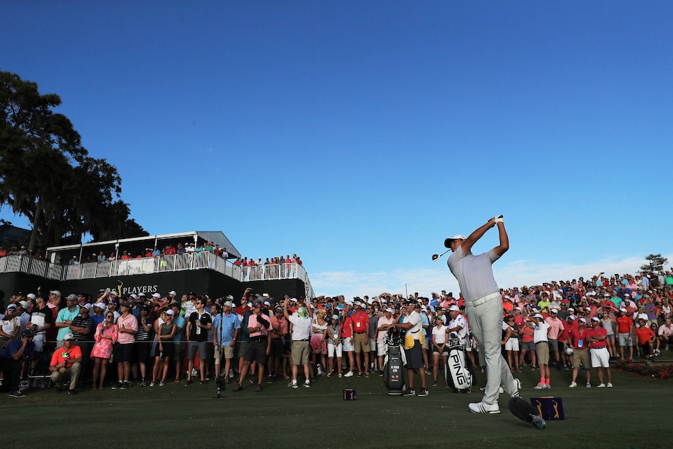 during the final round of THE PLAYERS Championship at the Stadium course at TPC Sawgrass on May 14, 2017 in Ponte Vedra Beach, Florida.