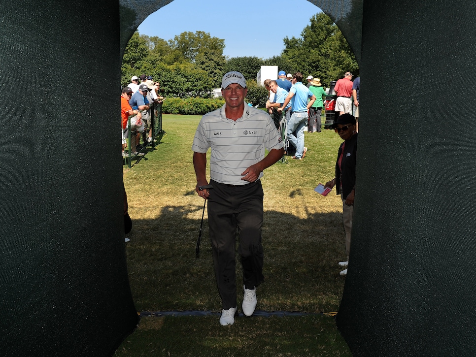 ATLANTA, GA - SEPTEMBER 19: Steve Stricker walks to the first hole during the first round of the TOUR Championship by Coca-Cola, the final event of the PGA TOUR Playoffs for the FedExCup, at East Lake Golf Club on September 19, 2013 in Atlanta, Georgia. (Photo by Stan Badz/PGA TOUR)