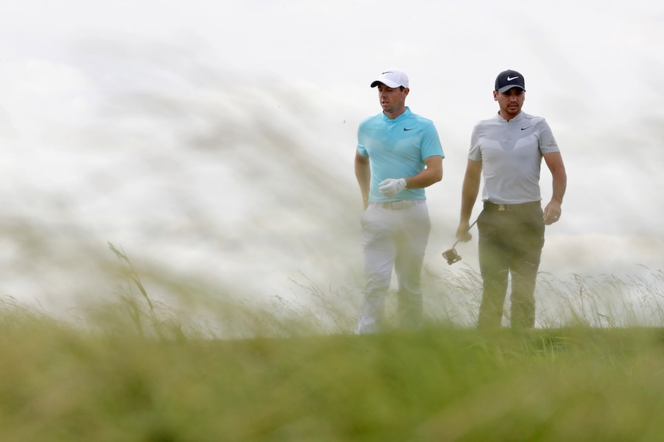 during the second round of the 2017 U.S. Open at Erin Hills on June 16, 2017 in Hartford, Wisconsin.