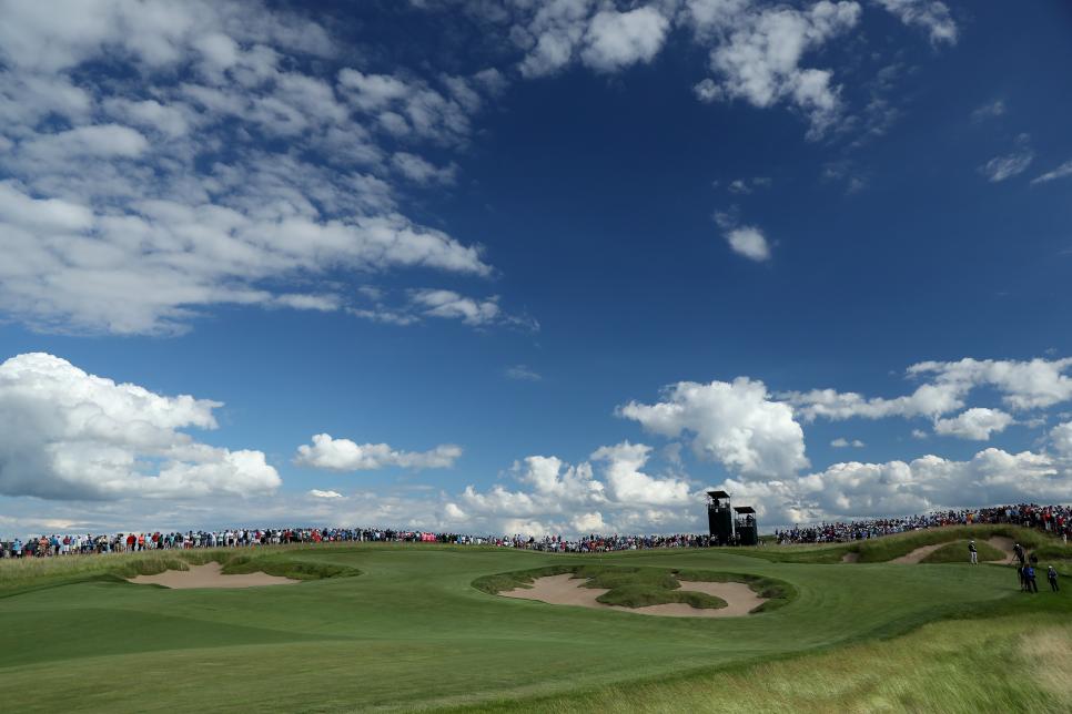 during the final round of the 117th US Open Championship at Erin Hills on June 18, 2017 in Hartford, Wisconsin.