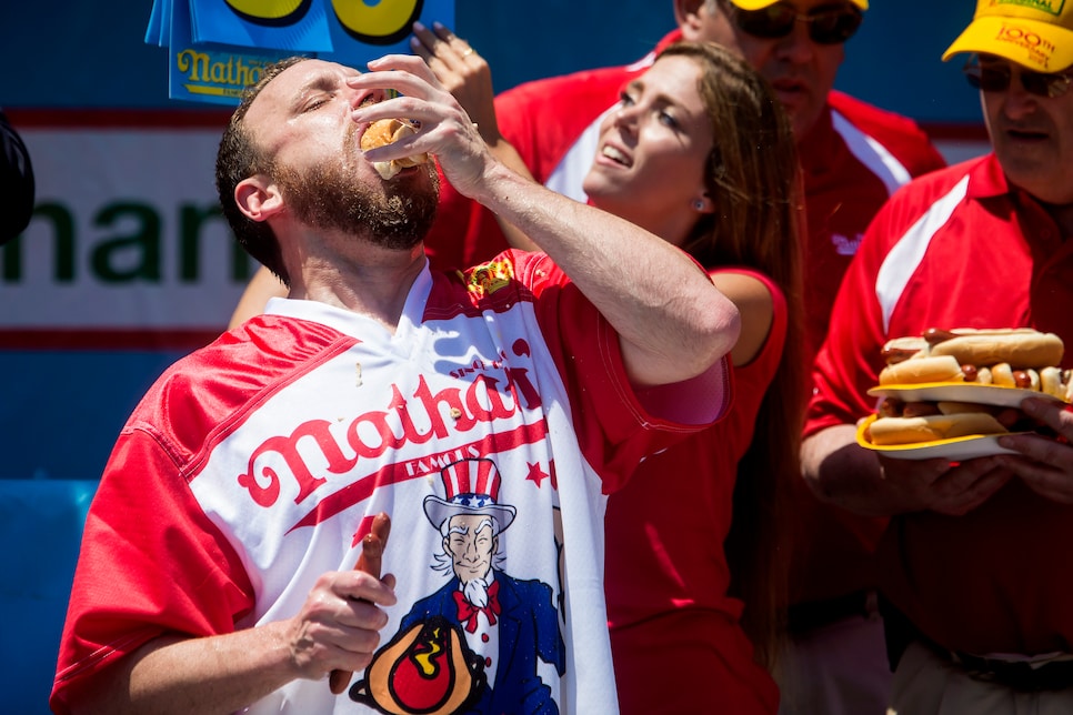 Professional Eaters Compete In Annual Nathan's Hot Dog Eating Contest