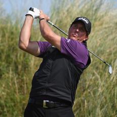 during a practice round prior to the 146th Open Championship at Royal Birkdale on July 18, 2017 in Southport, England.