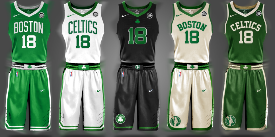 design boston celtics green jersey