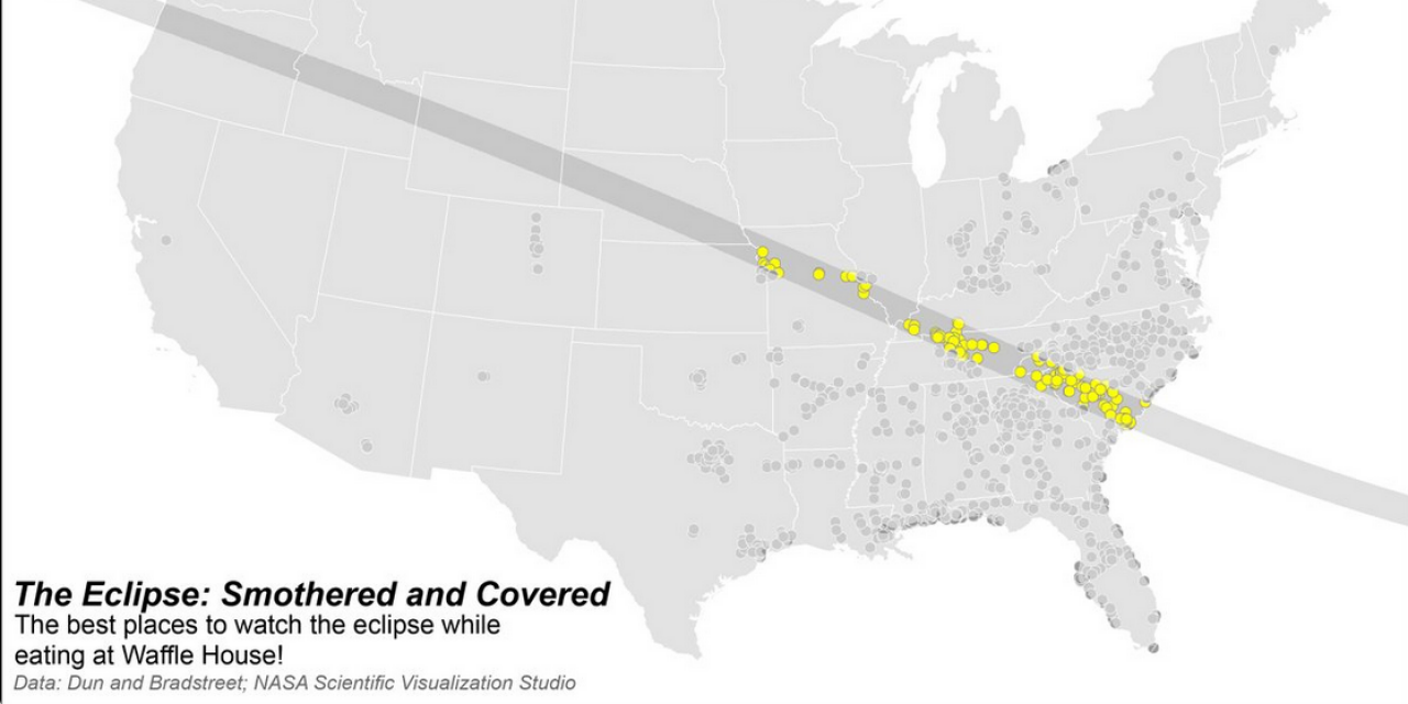 Waffle House Locations Map There's A Map That Shows Where You Can Watch The Solar Eclipse And Eat Waffle  House | This Is The Loop | Golf Digest