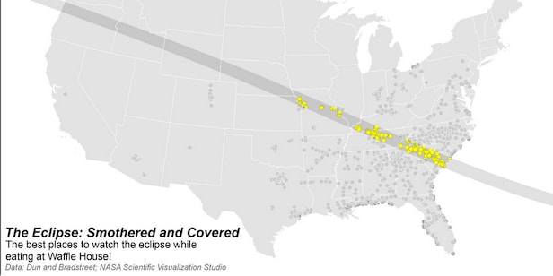 There's a map that shows where you can watch the solar eclipse AND eat ...