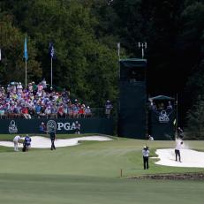 during the first round of the 2017 PGA Championship at Quail Hollow Club on August 10, 2017 in Charlotte, North Carolina.