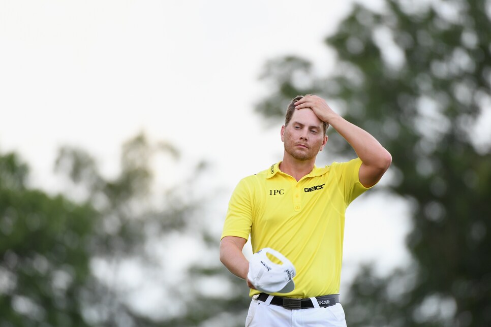 during the third round of the 2017 PGA Championship at Quail Hollow Club on August 12, 2017 in Charlotte, North Carolina.