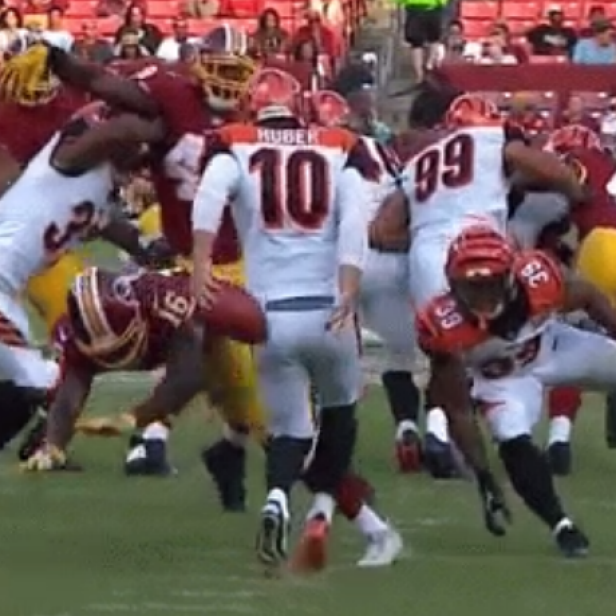 Bengals' Punter Kevin Huber Goes Behind The Back On Punt Attempt - VIDEO