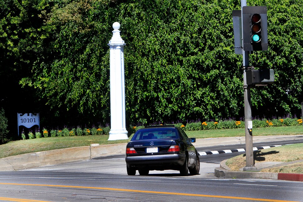 LOS ANGELES, CA., AUGUST 28, 2014 --The entrance to the Los Angeles Country Club, which is located a