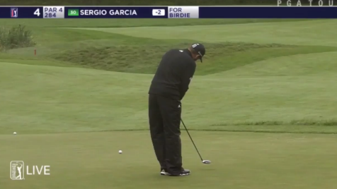 Sergio Garcia damages putter, uses 3-wood and makes birdie putt anyway