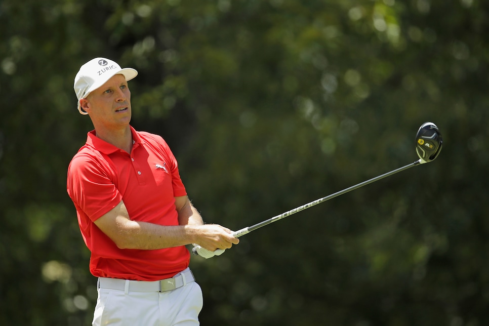 during the final round of the FedEX St. Jude Classic at the TPC Southwind on June 11, 2017 in Memphis, Tennessee.