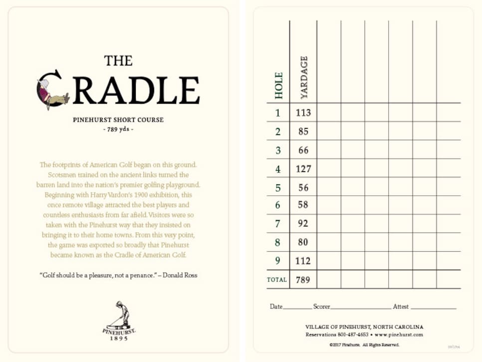 Details behind Pinehurst's new ninehole short course, The Cradle