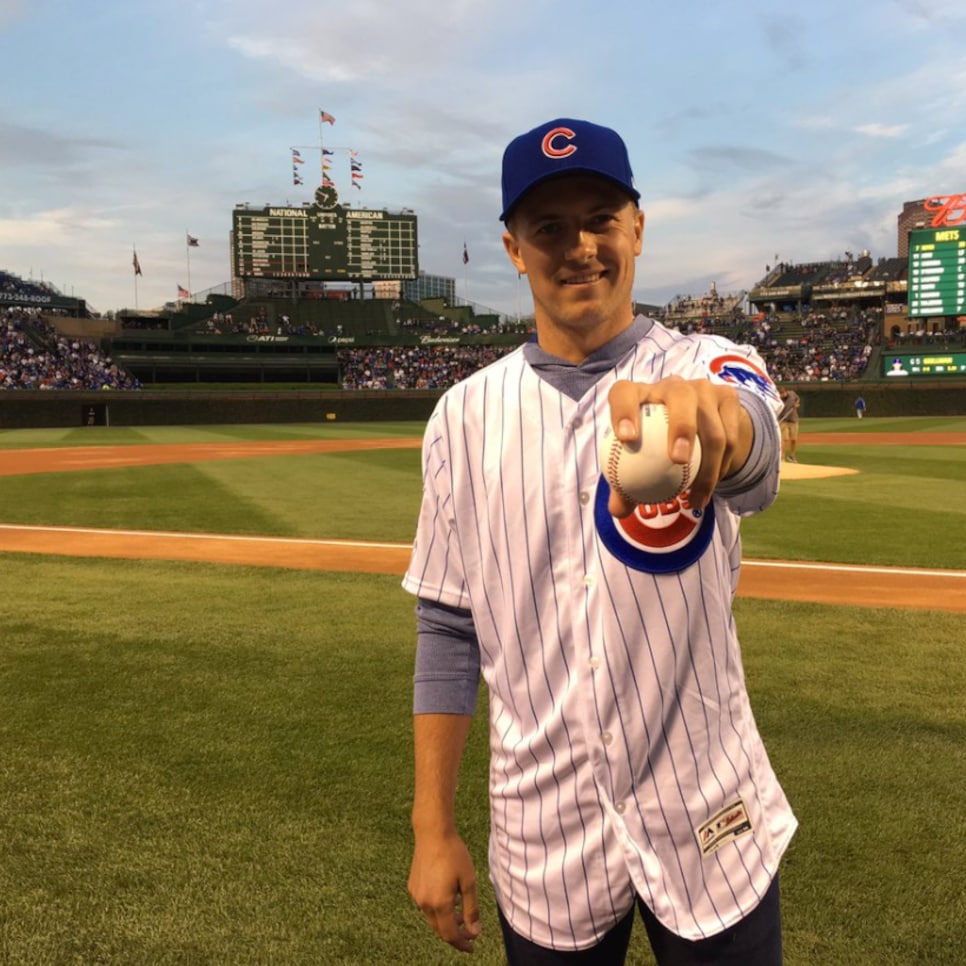 Jordan Spieth Chicago Cubs first pitch