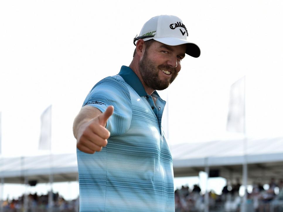 LAKE FOREST, IL - SEPTEMBER 17: Marc Leishman of Australia gives the thumbs up after winning the BMW Championship on September 17, 2017 at Conway Farms Golf Club in Lake Forest, Illinois.  (Photo by Quinn Harris/Icon Sportswire via Getty Images)