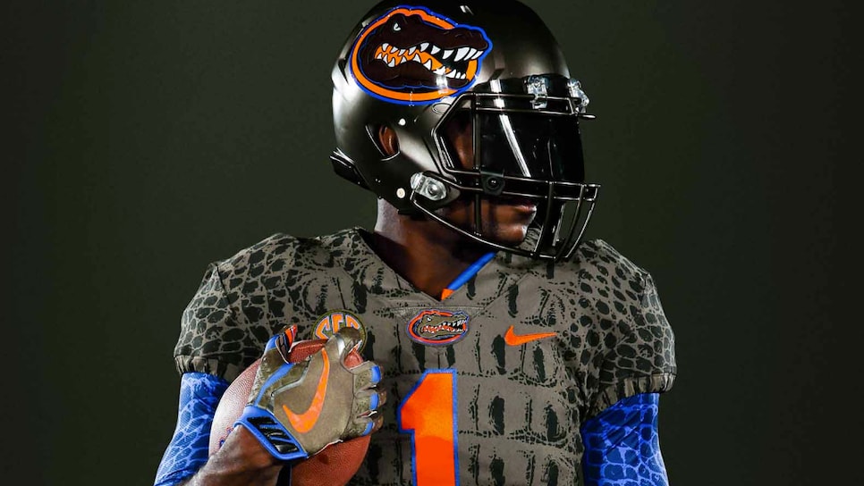 Florida S New Gator Hide Alternates Are The Most Ridiculous College Football Uniforms Ever This Is The Loop Golf Digest florida s new gator hide alternates are