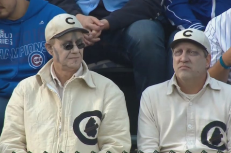 Two Cubs fans celebrate Halloween early, creepily dress like it's 1908