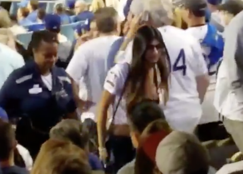 Retired porn star allegedly kicked out of Dodgers-Cubs game for punching a fan in the face