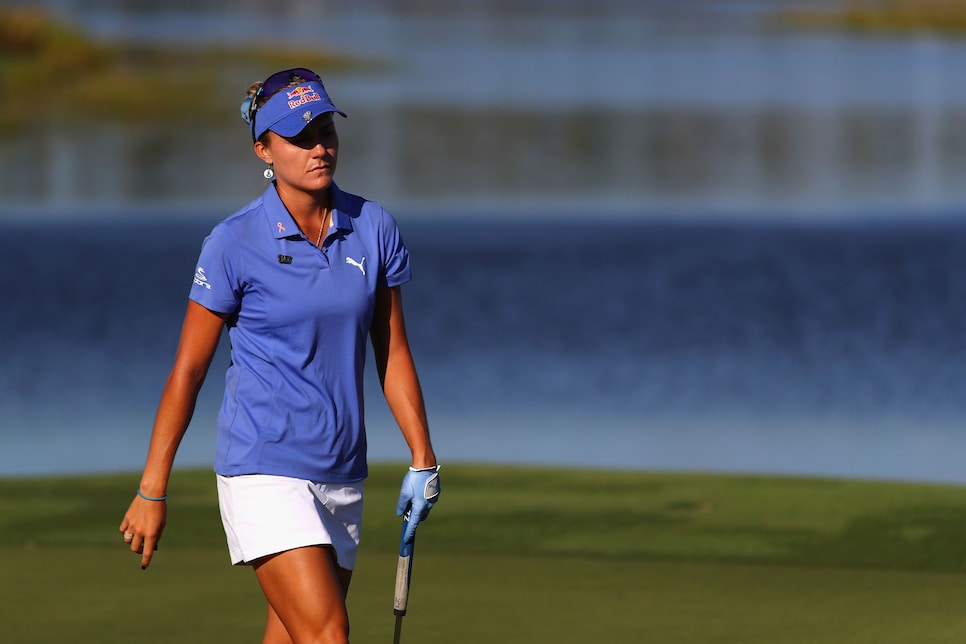 during the final round of the CME Group Tour Championship at the Tiburon Golf Club on November 19, 2017 in Naples, Florida.