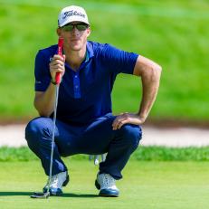 OAKVILLE, ON - JULY 30: Morgan Hoffmann (USA) surveys the green before making a putt on the 9th hole during final round action of the RBC Canadian Open on July 30, 2017, at Glen Abbey Golf Club in Oakville, ON, Canada. (Photo by Richard A. Whittaker/Icon Sportswire via Getty Images)