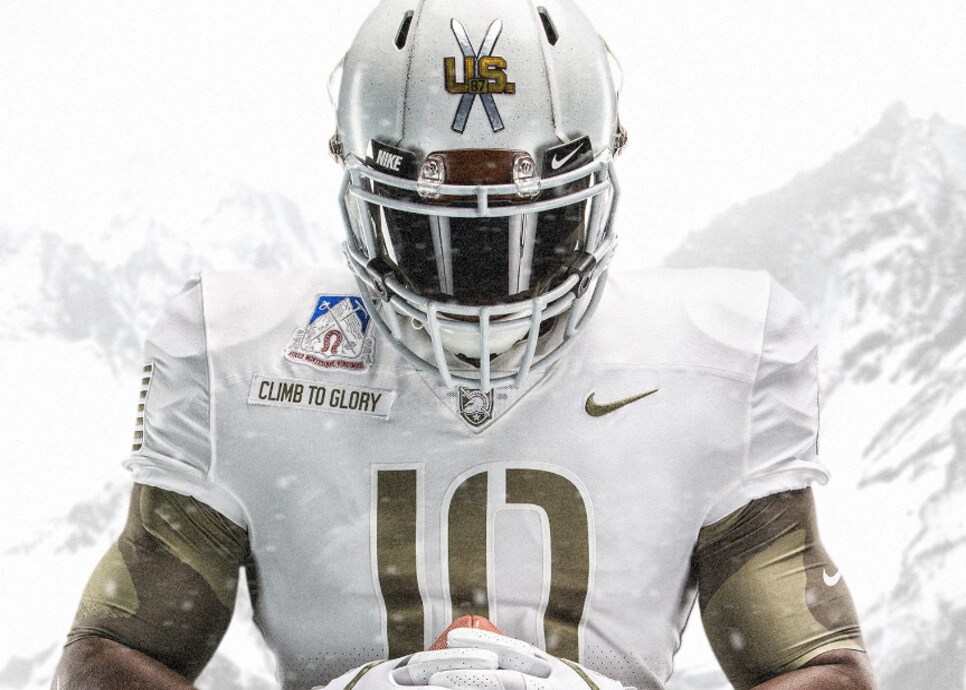 The all white uniforms in the snow 