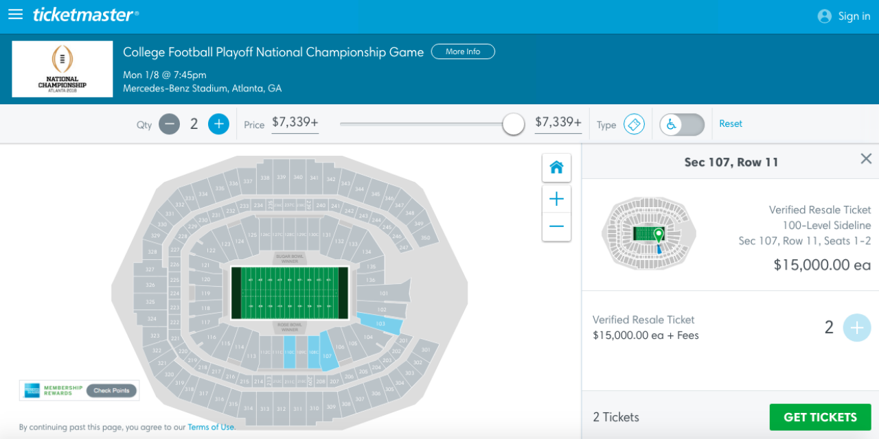 CFP National Championship Tickets - College Football Playoff