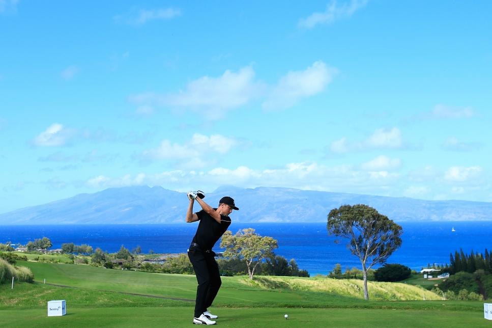 during the first round of the Sentry Tournament of Champions at Plantation Course at Kapalua Golf Club on January 4, 2018 in Lahaina, Hawaii.