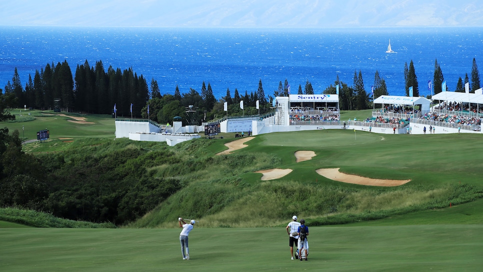 during the third round of the Sentry Tournament of Champions at Plantation Course at Kapalua Golf Club on January 6, 2018 in Lahaina, Hawaii.