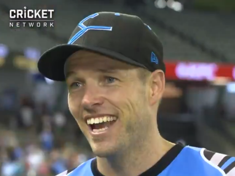 The only thing better than this Aussie cricket catch is the indecipherable post-match interview