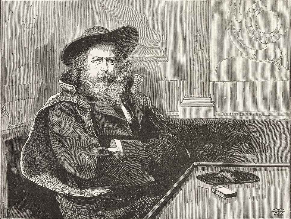 Portrait of the British poet Alfred Tennyson