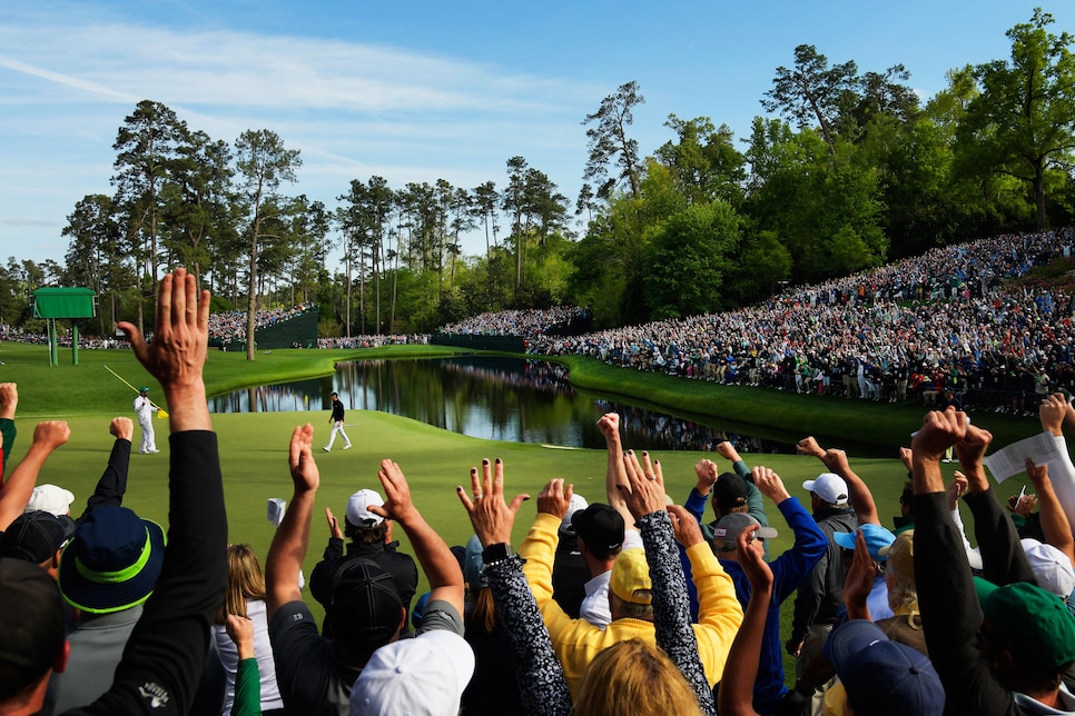 during the fourth round of the 2018 Masters Tournament held in Augusta, GA at Augusta National Golf Club on Sunday, April 8, 2018.