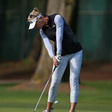 during the third round of the Mediheal Championship at Lake Merced Golf Club on April 28, 2018 in Daly City, California.  (Photo by Matt Sullivan/Getty Images)