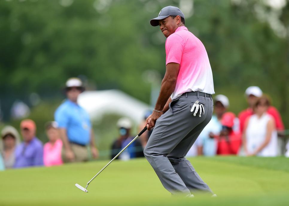during the third round of the 2018 Wells Fargo Championship at Quail Hollow Club on May 5, 2018 in Charlotte, North Carolina.