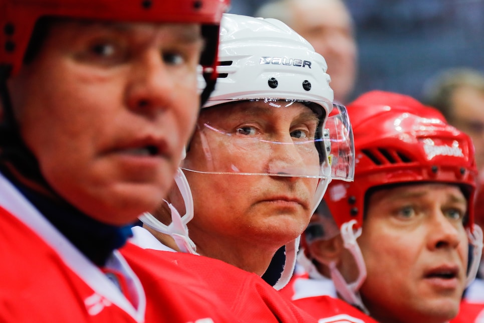 President Vladimir Putin takes part in Night Hockey League gala match in Sochi, Russia