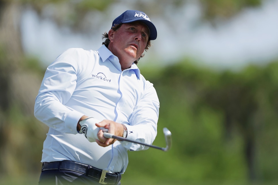 during the first round of THE PLAYERS Championship on the Stadium Course at TPC Sawgrass on May 10, 2018 in Ponte Vedra Beach, Florida.