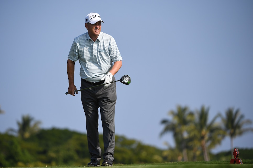 KA\'UPULEHU-KONA, HI - JANUARY 19: Loren Roberts tees off on the second hole during the first round of the PGA TOUR Champions Mitsubishi Electric Championship at Hualalai Golf Club on January 19, 2017 in Ka\'upulehu-Kona, Hawaii. (Photo by Chris Condon/PGA TOUR)