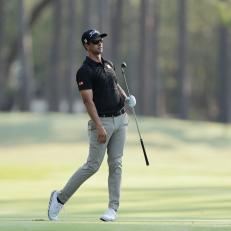 during the first round of THE PLAYERS Championship on the Stadium Course at TPC Sawgrass on May 10, 2018 in Ponte Vedra Beach, Florida.