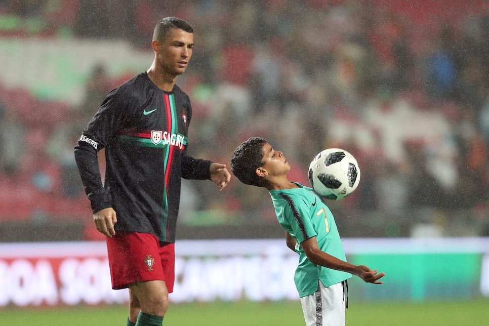 Cristiano Ronaldo Jr shows he's got the same fancy footwork as his