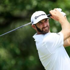 MEMPHIS, TN - JUNE 08:  Dustin Johnson plays his shot from the seventh tee during the second round of the FedEx St. Jude Classic at at TPC Southwind on June 8, 2018 in Memphis, Tennessee.  (Photo by Andy Lyons/Getty Images)
