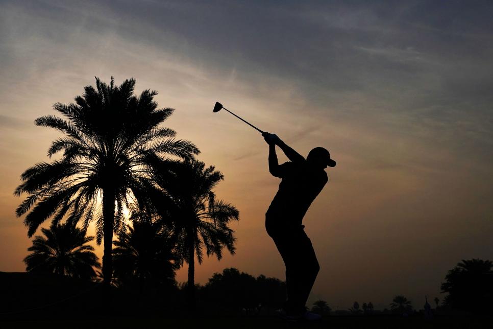 during the completion of the second round of the Omega Dubai Desert Classic on the Majlis Course at Emirates Golf Club on January 27, 2018 in Dubai, United Arab Emirates.