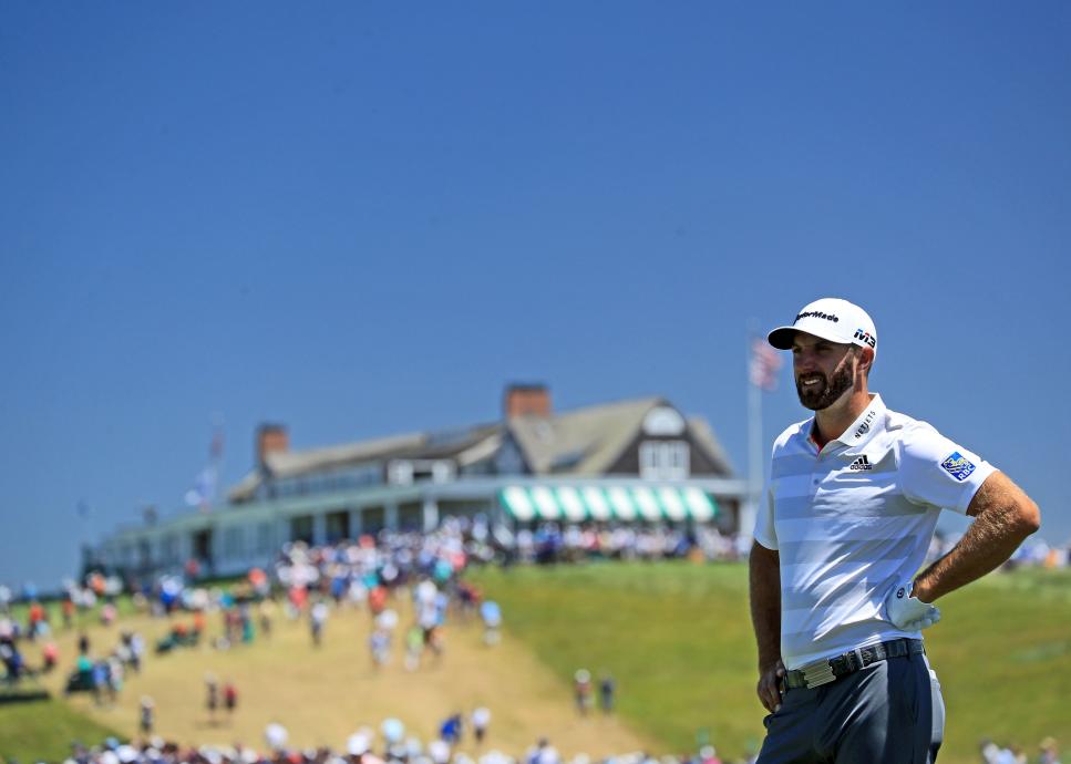 during the first round of the 2018 US Open at Shinnecock Hills Golf Club on June 14, 2018 in Southampton, New York.