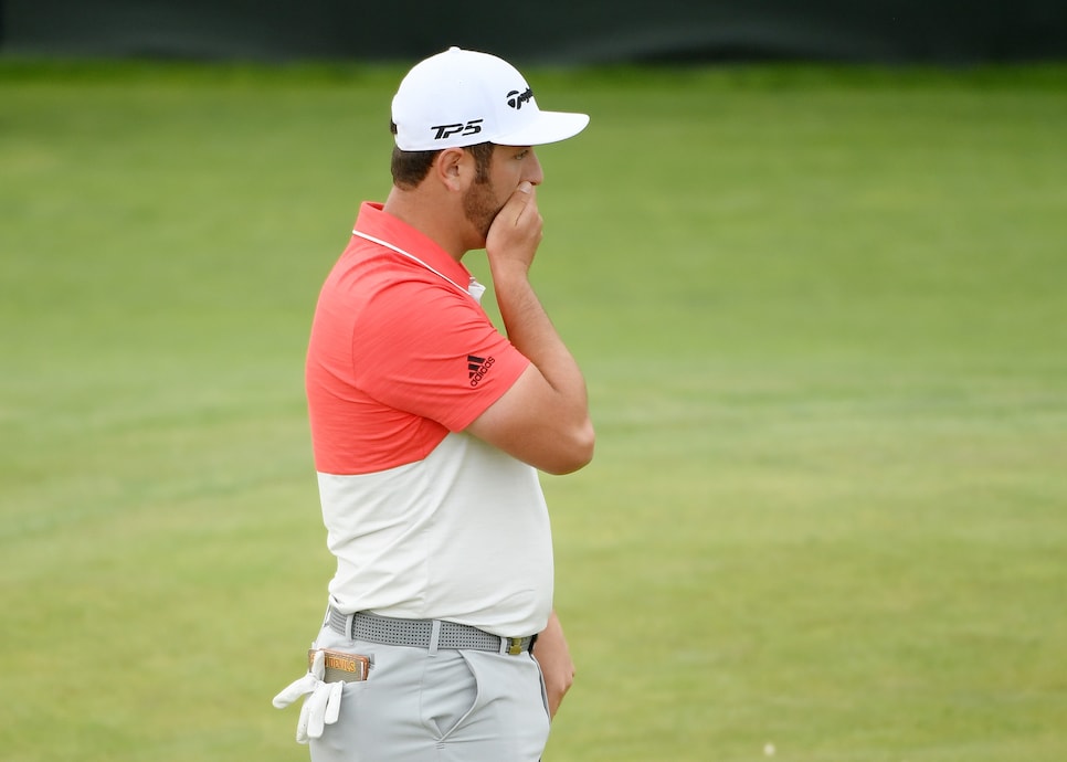 during the first round of the 2018 U.S. Open at Shinnecock Hills Golf Club on June 14, 2018 in Southampton, New York.