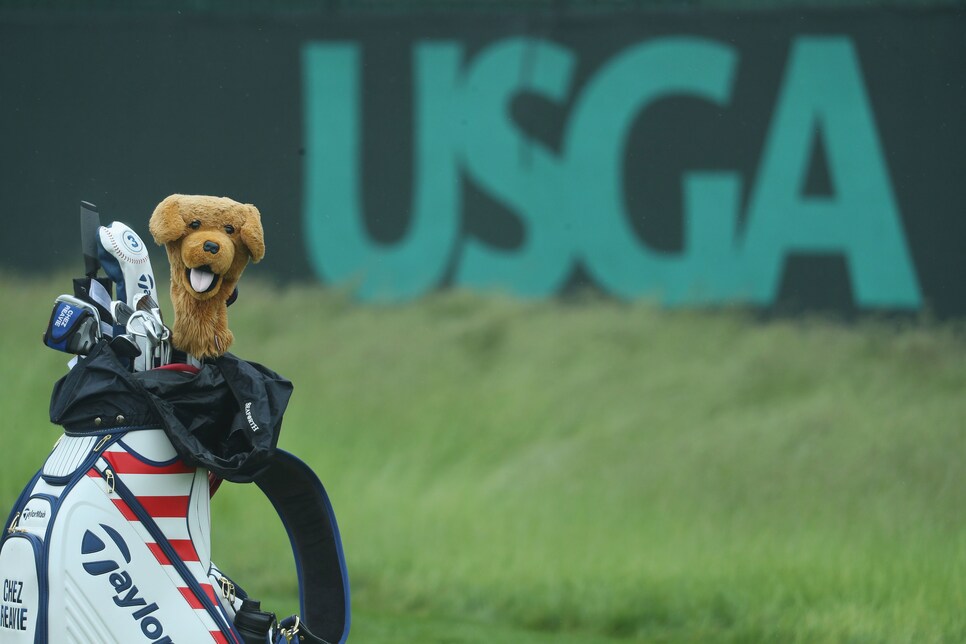 during a practice round prior to the 2018 U.S. Open at Shinnecock Hills Golf Club on June 13, 2018 in Southampton, New York.