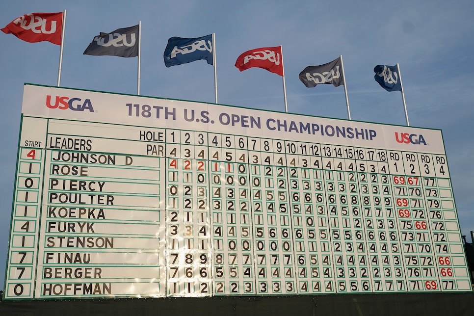 during the third round of the 2018 U.S. Open at Shinnecock Hills Golf Club on June 16, 2018 in Southampton, New York.