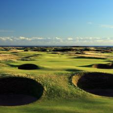 hole on the Championship Links at Carnoustie the host course for the 2018 Open Championship on November 30, 2017 in Carnoustie, Scotland.