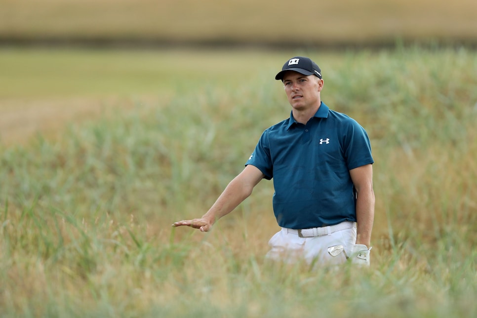 during the third round of the 147th Open Championship at Carnoustie Golf Club on July 21, 2018 in Carnoustie, Scotland.