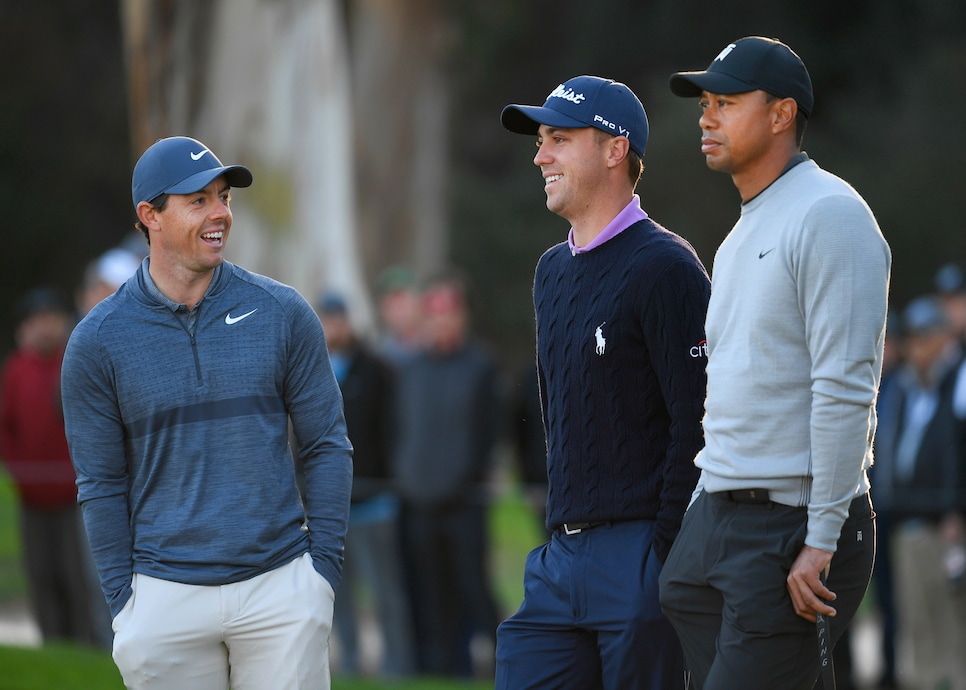 Tiger Woods, Rory McIlroy and Justin Thomas paired together for 2018